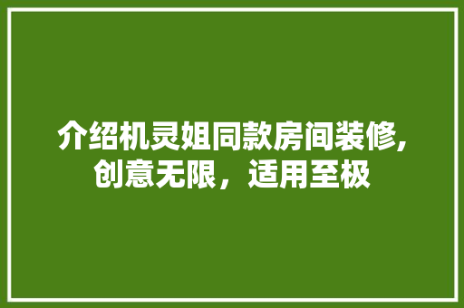介绍机灵姐同款房间装修,创意无限，适用至极