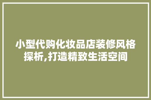 小型代购化妆品店装修风格探析,打造精致生活空间