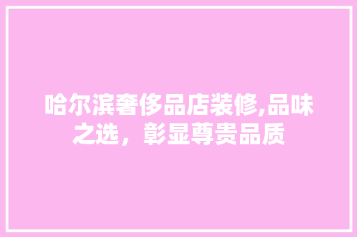 哈尔滨奢侈品店装修,品味之选，彰显尊贵品质