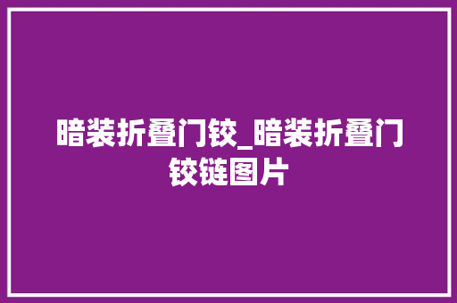 暗装折叠门铰_暗装折叠门铰链图片