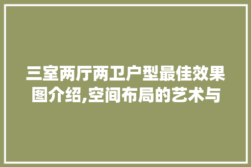 三室两厅两卫户型最佳效果图介绍,空间布局的艺术与智慧_三室两厅两卫户型最好的效果图