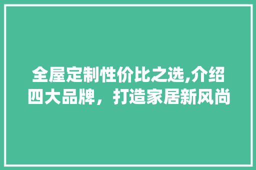 全屋定制性价比之选,介绍四大品牌，打造家居新风尚_全屋定制性价比高的品牌推荐