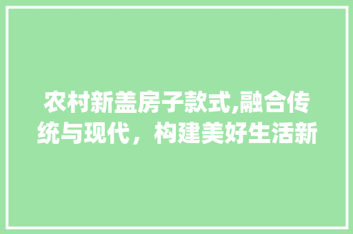 农村新盖房子款式,融合传统与现代，构建美好生活新家园_农村最新盖房子款式 防火门