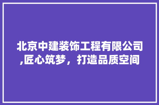 北京中建装饰工程有限公司,匠心筑梦，打造品质空间_北京中建装饰工程有限公司