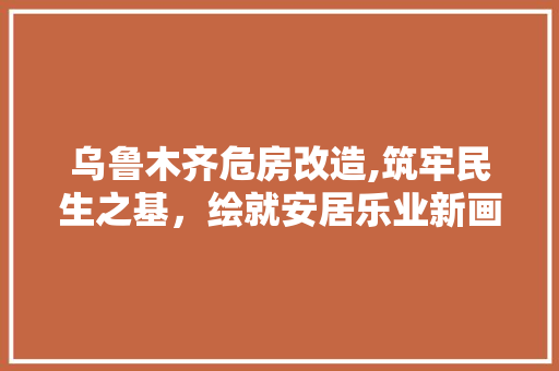 乌鲁木齐危房改造,筑牢民生之基，绘就安居乐业新画卷 塑钢门