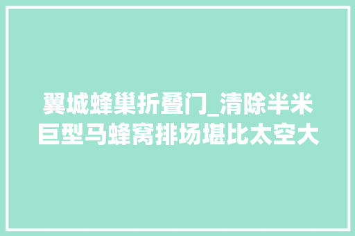 翼城蜂巢折叠门_清除半米巨型马蜂窝排场堪比太空大年夜片