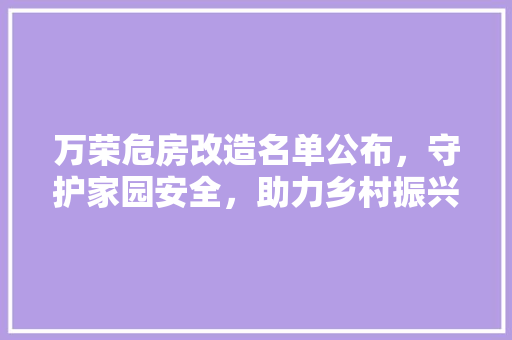 万荣危房改造名单公布，守护家园安全，助力乡村振兴
