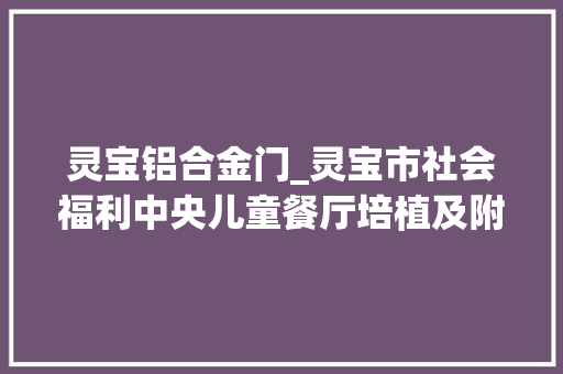 灵宝铝合金门_灵宝市社会福利中央儿童餐厅培植及附属举动办法工程项目招标通知书记