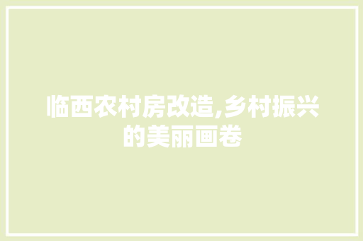 临西农村房改造,乡村振兴的美丽画卷