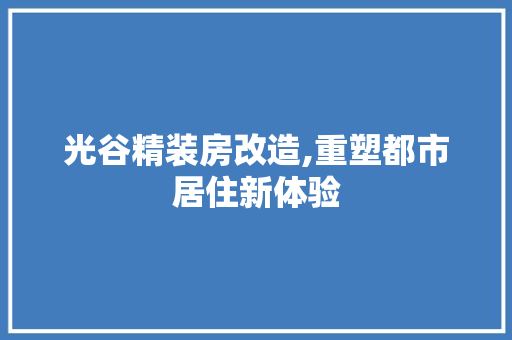 光谷精装房改造,重塑都市居住新体验 塑钢门