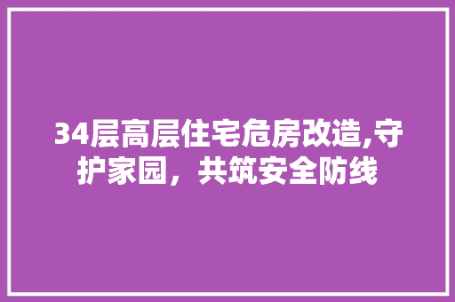 34层高层住宅危房改造,守护家园，共筑安全防线