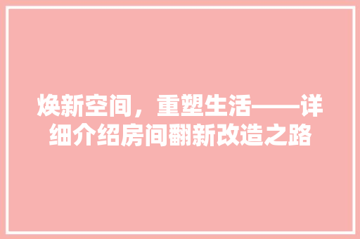 焕新空间，重塑生活——详细介绍房间翻新改造之路