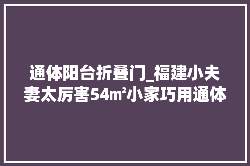 通体阳台折叠门_福建小夫妻太厉害54㎡小家巧用通体柜隐形门竟这么神奇