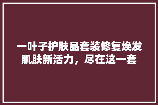 一叶子护肤品套装修复焕发肌肤新活力，尽在这一套