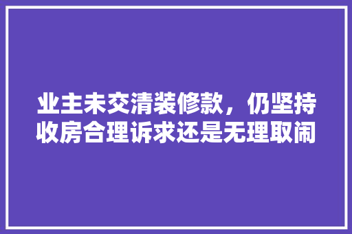 业主未交清装修款，仍坚持收房合理诉求还是无理取闹