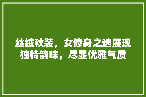 丝绒秋装，女修身之选展现独特韵味，尽显优雅气质