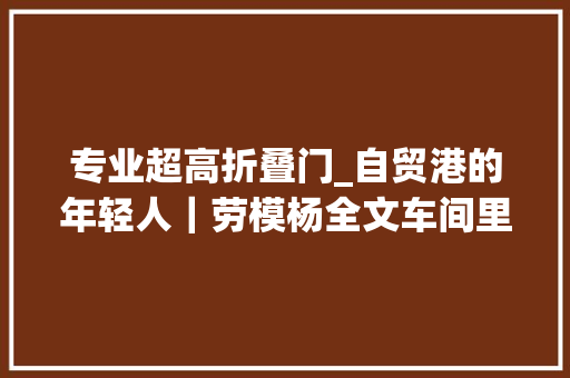 专业超高折叠门_自贸港的年轻人｜劳模杨全文车间里的匠人情怀
