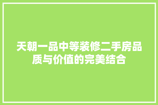天朝一品中等装修二手房品质与价值的完美结合 防火门