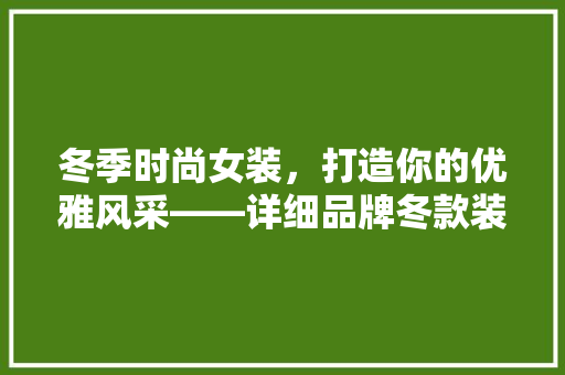 冬季时尚女装，打造你的优雅风采——详细品牌冬款装修图片