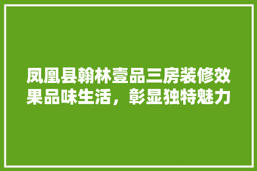 凤凰县翰林壹品三房装修效果品味生活，彰显独特魅力