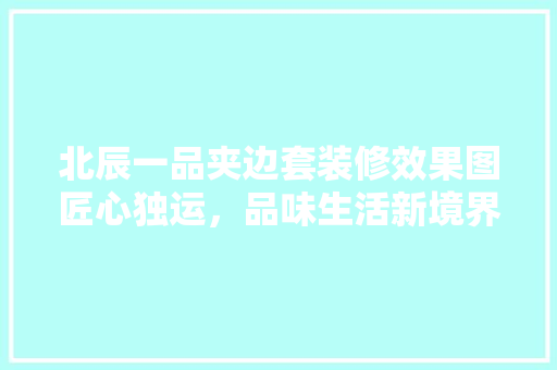 北辰一品夹边套装修效果图匠心独运，品味生活新境界