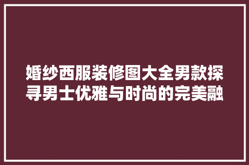 婚纱西服装修图大全男款探寻男士优雅与时尚的完美融合