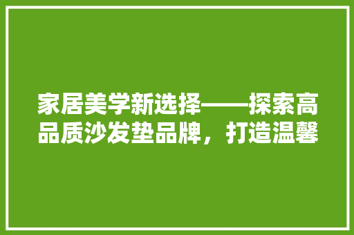家居美学新选择——探索高品质沙发垫品牌，打造温馨舒适家居空间