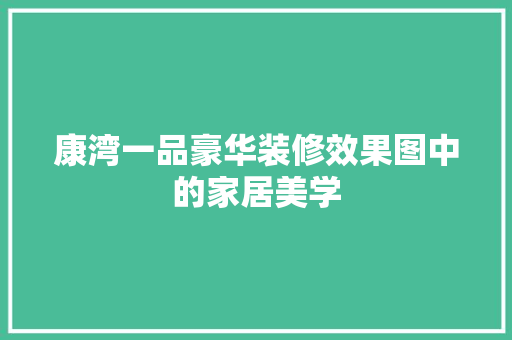 康湾一品豪华装修效果图中的家居美学 复合门