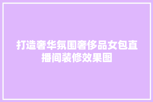 打造奢华氛围奢侈品女包直播间装修效果图