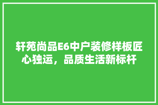 轩苑尚品E6中户装修样板匠心独运，品质生活新标杆 折叠门
