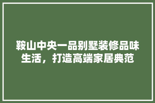 鞍山中央一品别墅装修品味生活，打造高端家居典范