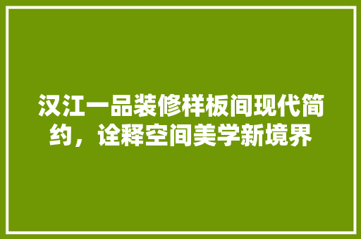 汉江一品装修样板间现代简约，诠释空间美学新境界 实木门