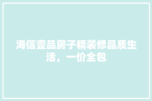 海信壹品房子精装修品质生活，一价全包