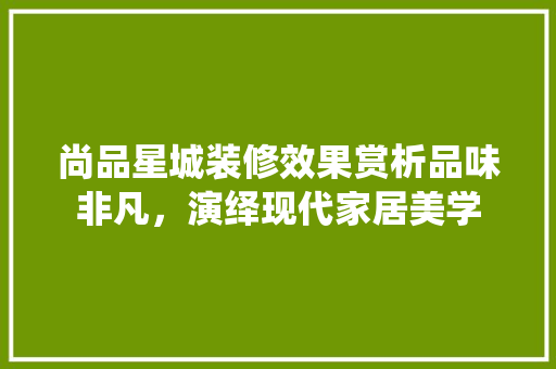 尚品星城装修效果赏析品味非凡，演绎现代家居美学 实木门