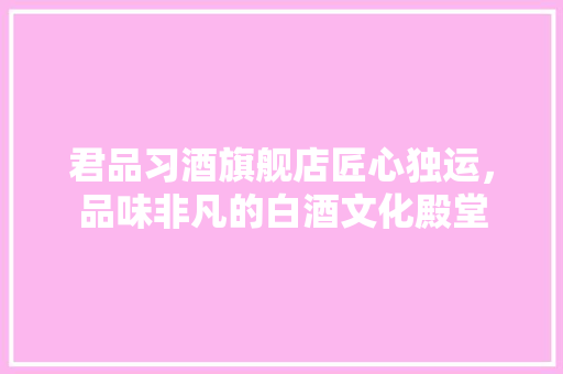 君品习酒旗舰店匠心独运，品味非凡的白酒文化殿堂