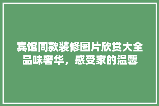 宾馆同款装修图片欣赏大全品味奢华，感受家的温馨