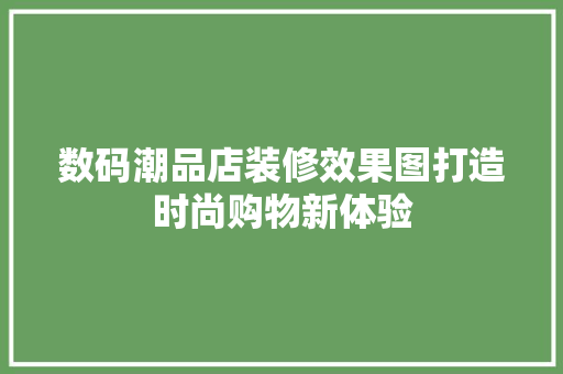 数码潮品店装修效果图打造时尚购物新体验