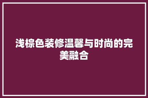 浅棕色装修温馨与时尚的完美融合 实木门