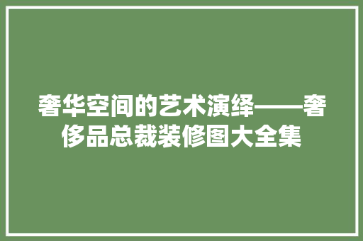 奢华空间的艺术演绎——奢侈品总裁装修图大全集