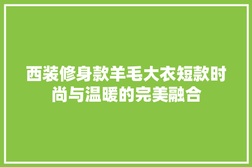 西装修身款羊毛大衣短款时尚与温暖的完美融合 实木门