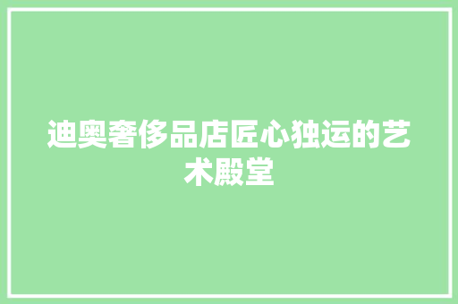 迪奥奢侈品店匠心独运的艺术殿堂