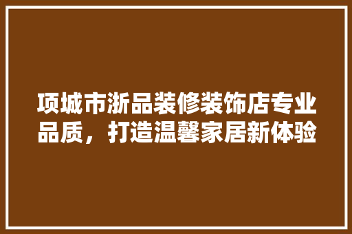 项城市浙品装修装饰店专业品质，打造温馨家居新体验 实木门