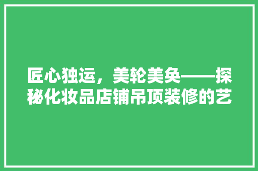 匠心独运，美轮美奂——探秘化妆品店铺吊顶装修的艺术魅力