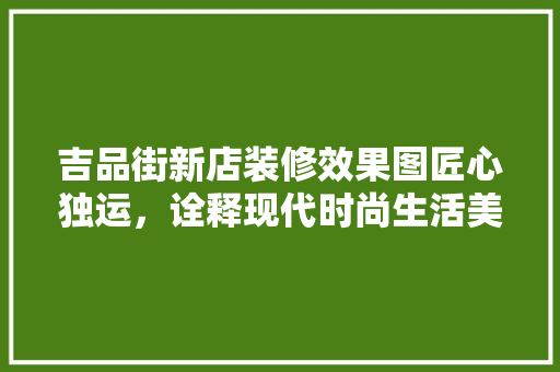 吉品街新店装修效果图匠心独运，诠释现代时尚生活美学 玻璃门