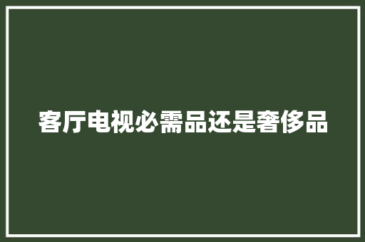 客厅电视必需品还是奢侈品