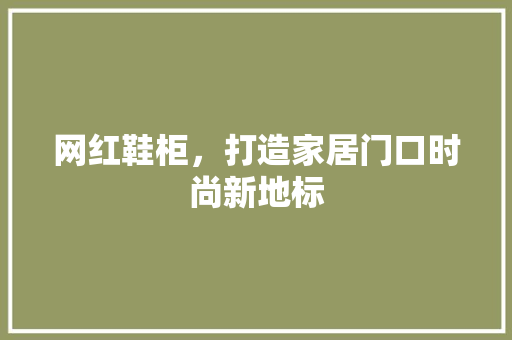 网红鞋柜，打造家居门口时尚新地标