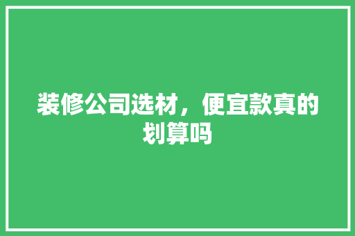 装修公司选材，便宜款真的划算吗 滑动门